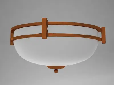 lamp08 flush mount light fixture Low-poly 3D model