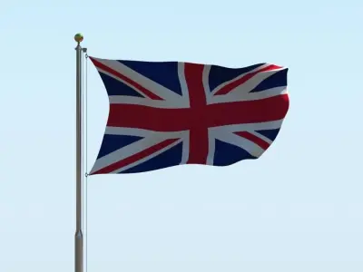 Animated UK Flag  3D model