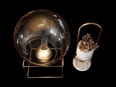 Glass Lamp and a Decoration Item 3D model