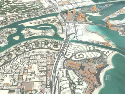 Cityscape Doha Qatar 3D model