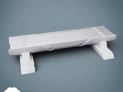 PBR Wooden Log Bench Low-poly 3D model