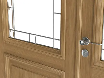 Door classic with glass quad 02 3D model