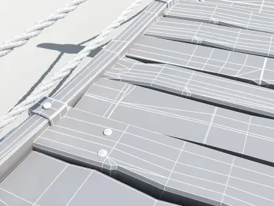 Old Wooden Bridge 04 3D model