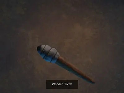 Wooden Torch and VDB Animated Torch Fire 3D Model Pack