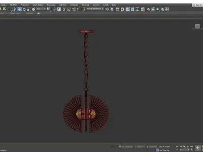LOFTEY gold chandelier with crystals hanging from it Low-poly 3D model