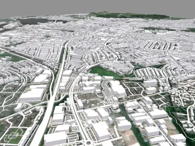 Cityscape Cardiff Great Britain 3D model