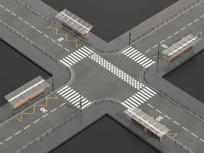 Gray street 3D model