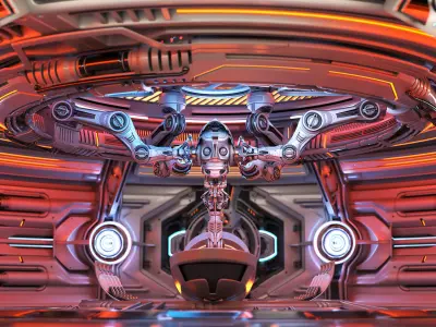 Robot Construction Equipment Lab - Rigged 3D model