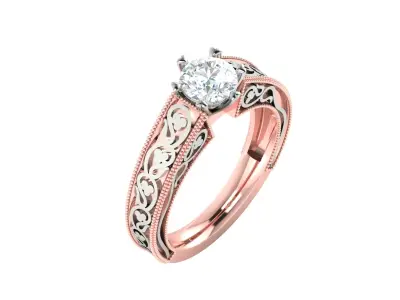 Women Ring  Render 3dm STL OBJ FBX Details 3D print model 60