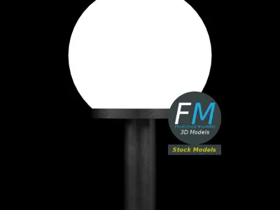 Round garden lamp 3D model