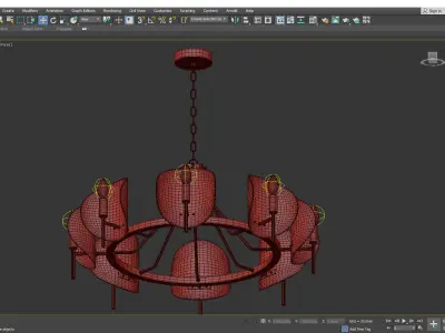 MARION modern chandelier with clear glass shades Low-poly 3D model