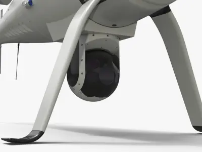  VTOL Drone with Surveillance Module White Rigged for Cinema 4D 