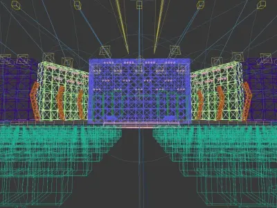 Stage party concert fashion catwalk T station  105 3D model