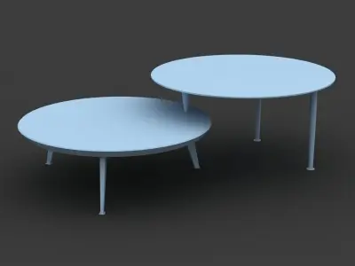 Round End Cocktail Table 3D model