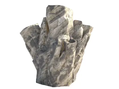 Grey white rock Low-poly 3D model