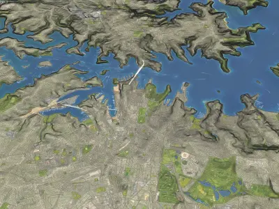 Sydney - 3D Terrain Model Low-poly 3D model