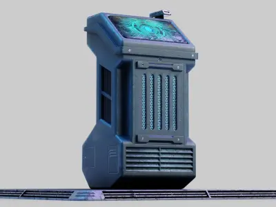Sci-fi Computer Terminal Low-poly 3D model