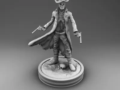 Skeleton cowboy 3D print model