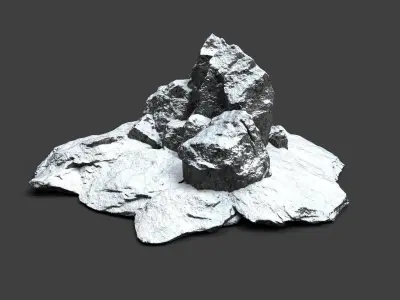 Snowy Rock 4-10 Low-poly 3D model