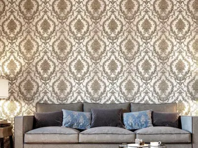 Antique Laurel Damask Wallpaper Texture  Texture