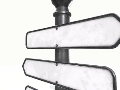 Street signpost B Low-poly 3D model