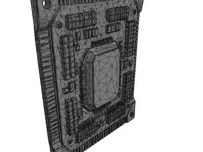 Electronic Circuit Board Module Low-poly 3D model
