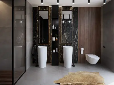 Bathroom Interior Scene for Cinema 4D and Corona Renderer 3D model