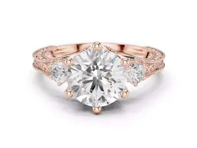 Round Diamond Ring 3D print model 3D print model purchase