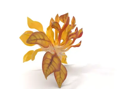 Radiant Yellow Leaf Model Pack Low-poly 3D model