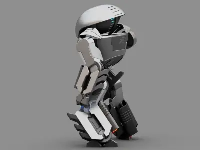 Combat Droid nino  rigged character 3D model