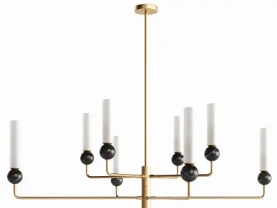 Paula brass pendant light fixture 3D model