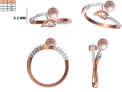 Ladies-Elegant Stone Rings For Womens 15 3D print model