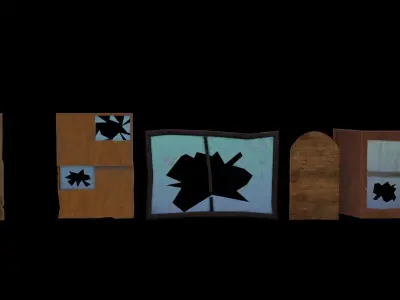 Windows Set Low-poly 3D model