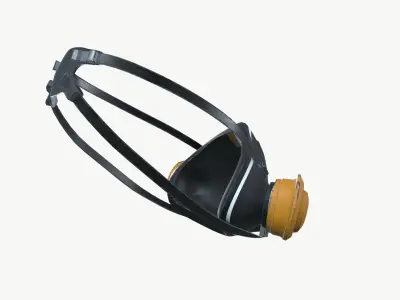 Gas Mask Low-poly 3D model 6