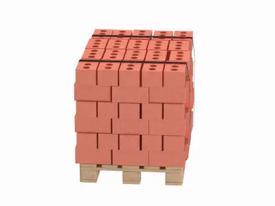 Bricks On Wooden Pallet 3D model buy