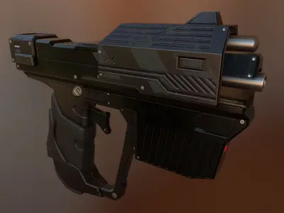 Sci-fi gun low-poly game-ready Low-poly 3D model