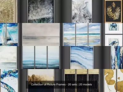 Collection of Picture Frames - 20 sets 3D Model Pack 11