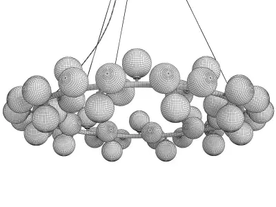 LINDA glass ball chandelier Low-poly 3D model