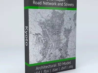 Kyoto Road Network and Streets 3D model