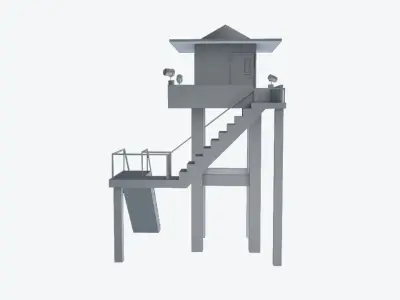 Looktout Tower - Whatch Tower - Lowpoly Low-poly 3D model
