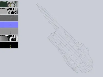 Scifi arm blade Low-poly 3D model