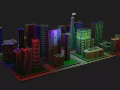 Night City Argentina Low-poly 3D model
