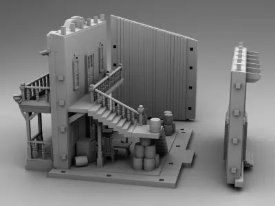 Wild west bank 3D print model