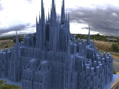 Bloodborne inspired Town Gothic architecture  3D model