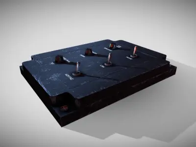 Sci-fi Panel Element Low-poly 3D model