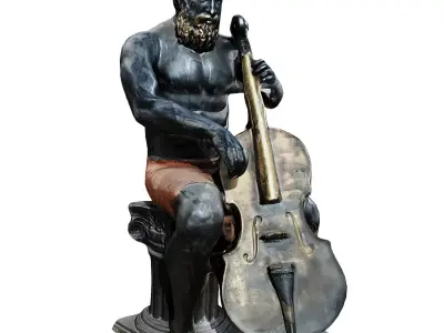 violon man statues 3D model