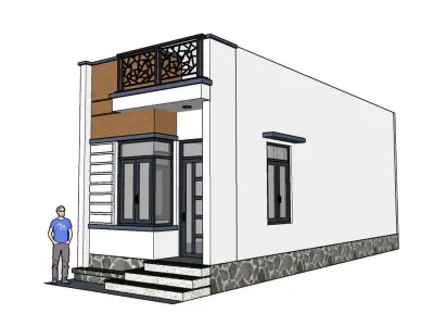 Modern Cottage in Vietnam 20200801NC4 Low-poly 3D model