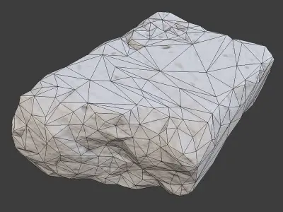Limestone Broken Brick Low-poly 3D model