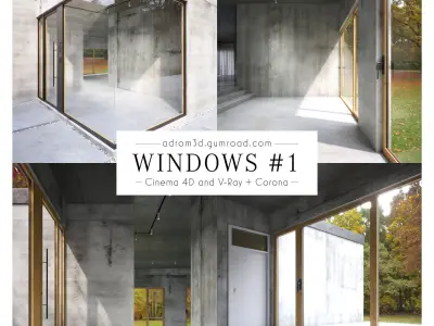 Window Set for Cinema 4D V-Ray and Corona 3D model