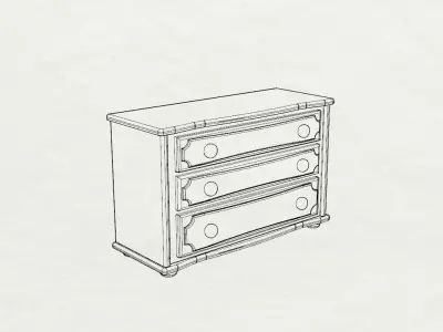 Dolls House Miniature Short Chest of Drawers 12th Scale 3D print model